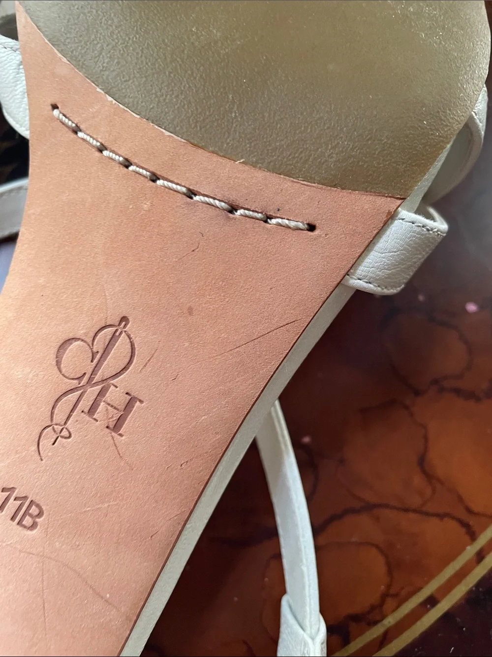 Cole Haan Silver Leather Strappy Mid-Heel Sandals